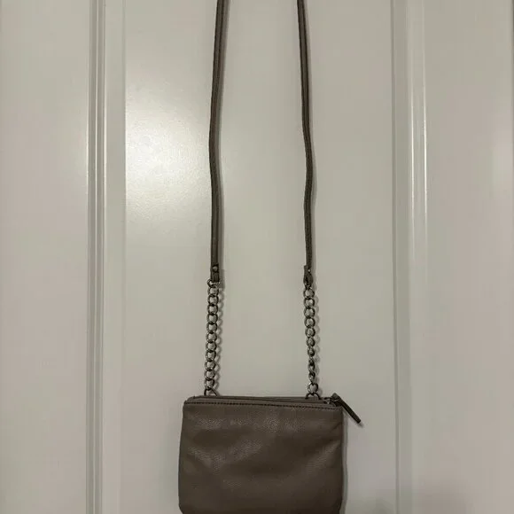 Nine West Taupe Quilted Chain Crossbody Bag - Picture 3 of 7